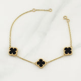 Pulso Trebol Aro Seguido Gradual 4.1gr / 7 1/2 in / 1.35mm Oro Amarillo Nac.Esp. 18K !