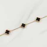 Pulso Trebol Aro Seguido Gradual 4.1gr / 7 1/2 in / 1.35mm Oro Amarillo Nac.Esp. 18K !