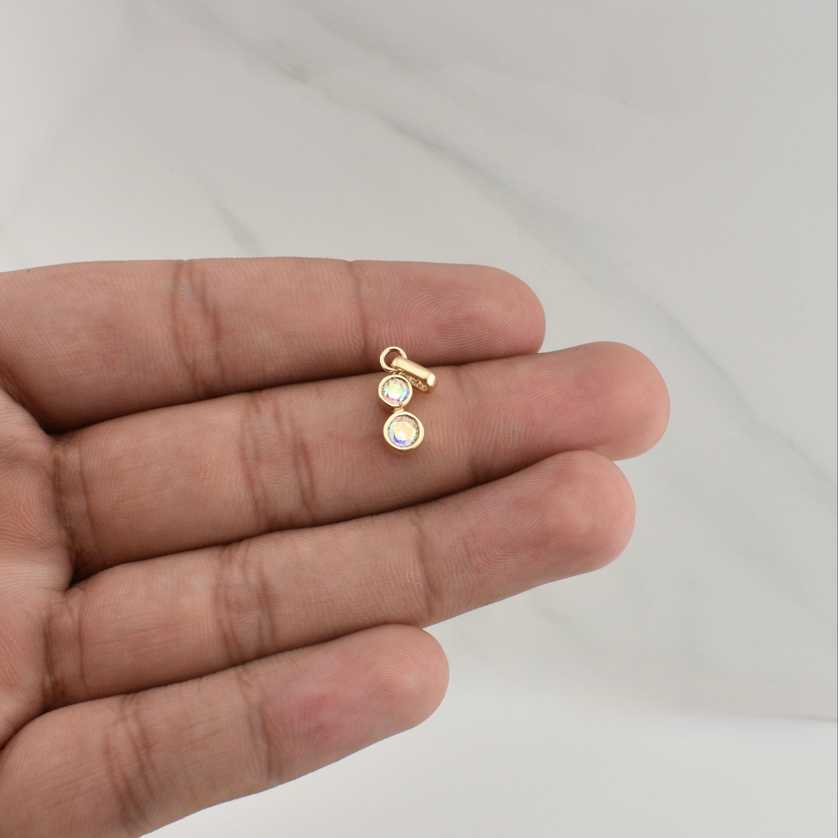 Dije Doble Bisel Translucido 1.55gr / 3/4 in / Oro Amarillo 18K !