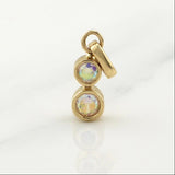 Dije Doble Bisel Translucido 1.55gr / 3/4 in / Oro Amarillo 18K !