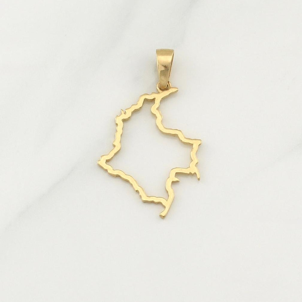 Dije Mapa Colombia 1.95gr / 1 1/2 in / Oro Amarillo 18K !