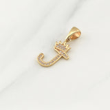Dije Letra J Corona 1.4gr / 1 in / Oro Amarillo 18K !