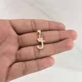 Dije Letra J Corona 1.4gr / 1 in / Oro Amarillo 18K !