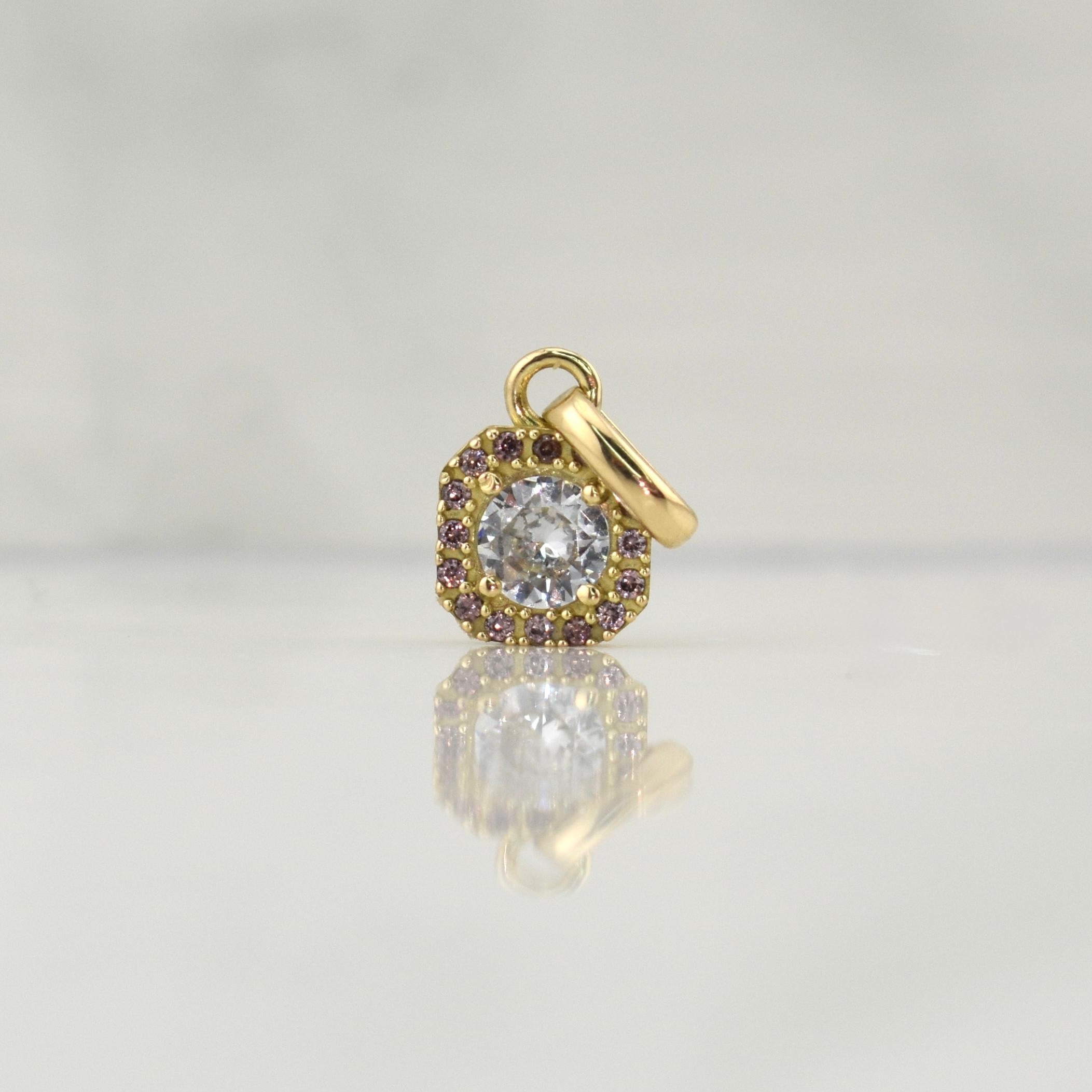 Dije Halo Cuadrado 1gr / 1/2 in / Oro Amarillo 18K !