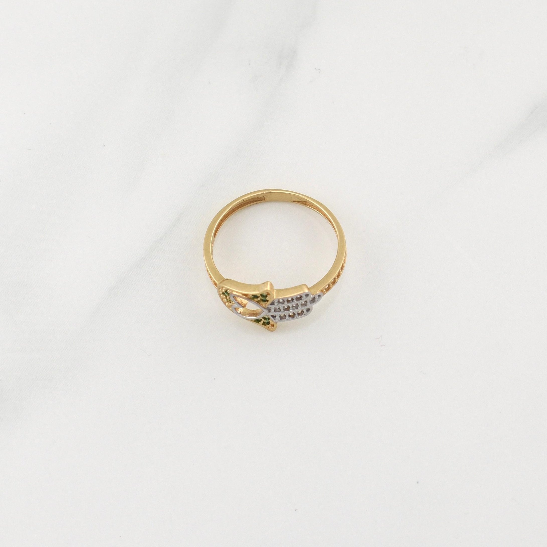 Anillo Mano Hamsa Corazon 2.3gr / T6 1/4 / Oro Amarillo 18K !