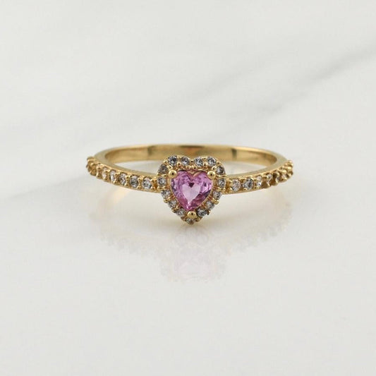 Anillo Corazon 2.1gr / T7 / Oro Amarillo 18K !