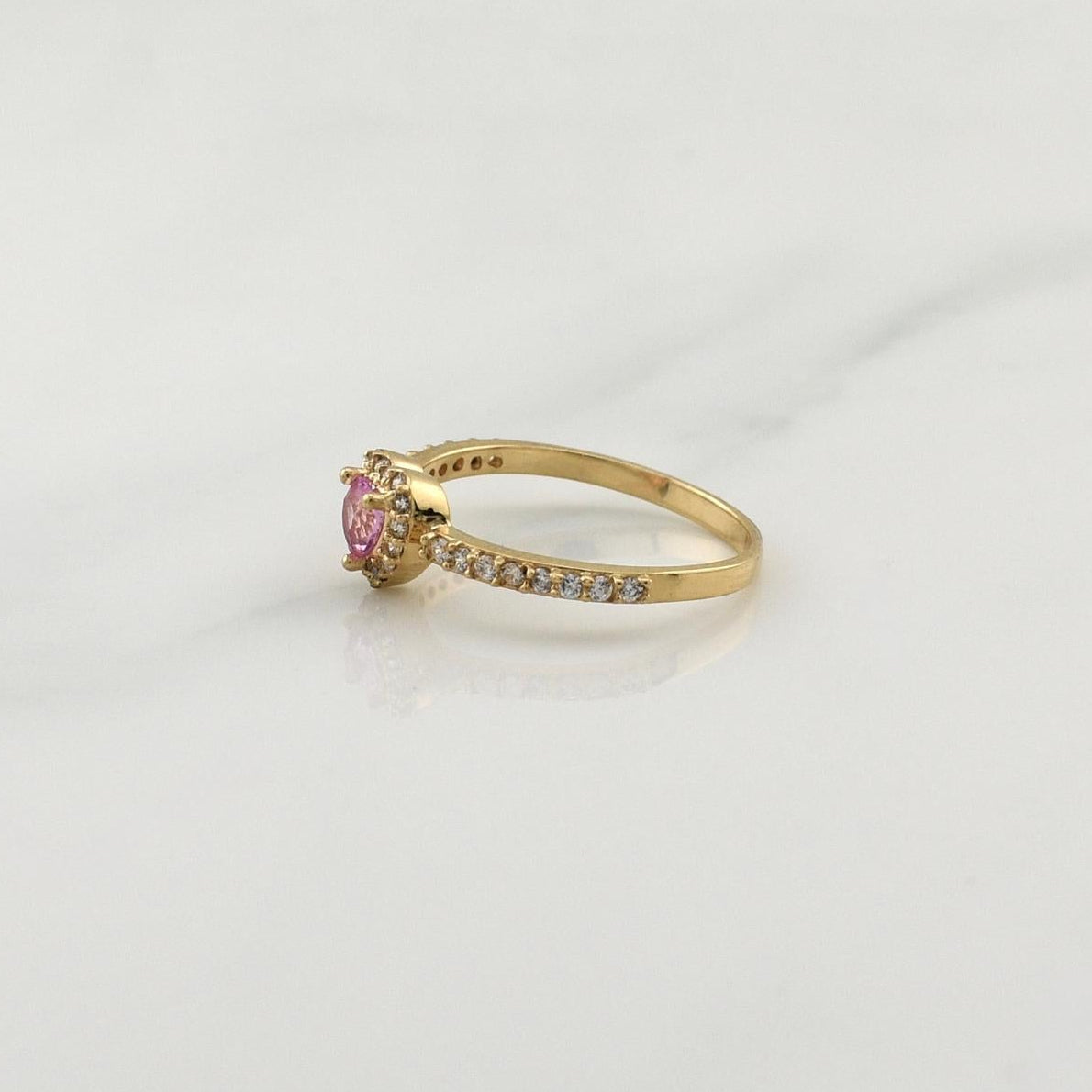 Anillo Corazon 2.1gr / T7 / Oro Amarillo 18K !