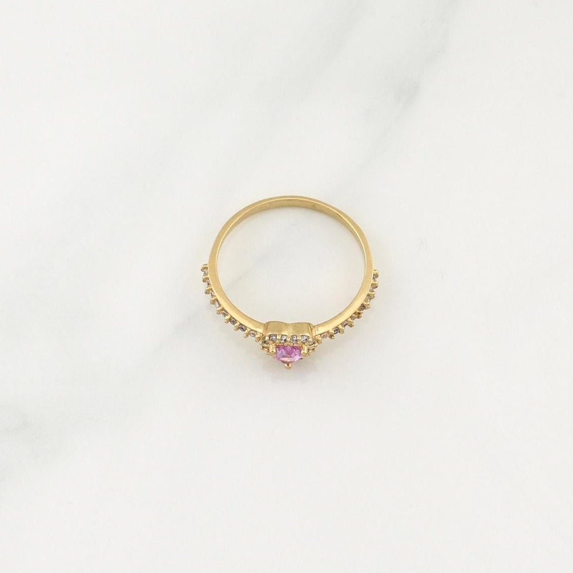 Anillo Corazon 2.1gr / T7 / Oro Amarillo 18K !