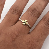 Anillo Flor 1.55gr / T7 3/4 / Oro Amarillo 18K !