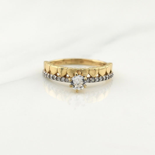 Anillo Churumbela Corazones 2.3gr / T6 1/4 / Oro Amarillo 18K !