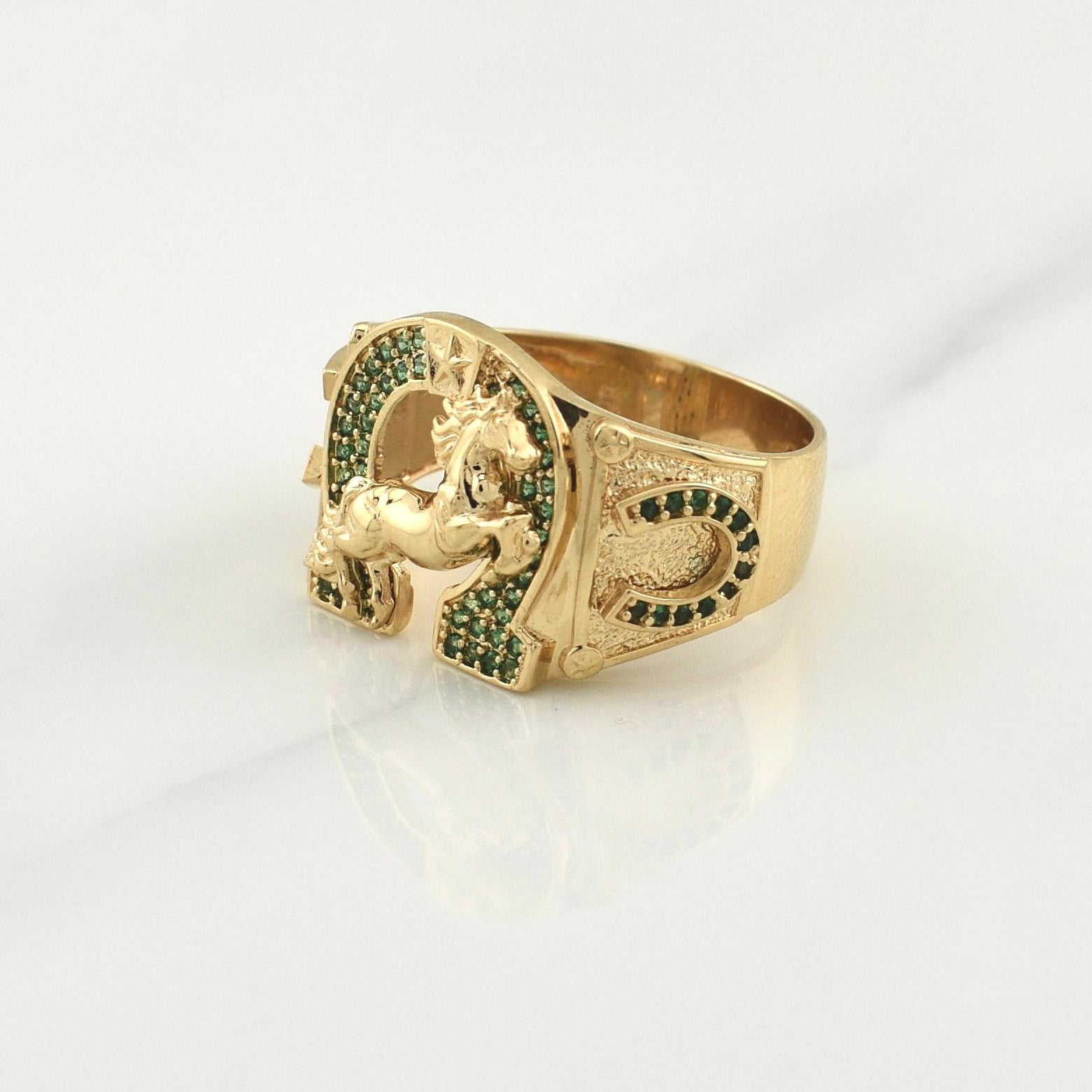 Anillo Caballo Herraduras 8.75gr / T10 3/4 / Oro Amarillo 18K !
