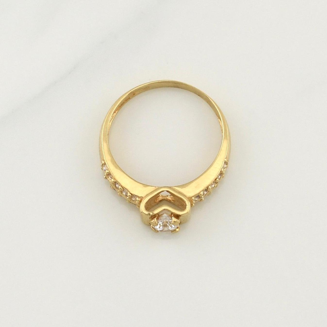 Anillo Solitario Corazon Churumbela 2.9gr / T6 1/2 / Oro Amarillo 18K !