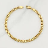 Pulso Cubano 4.8gr / 8 in / 4.65mm Oro Amarillo +3 18K !