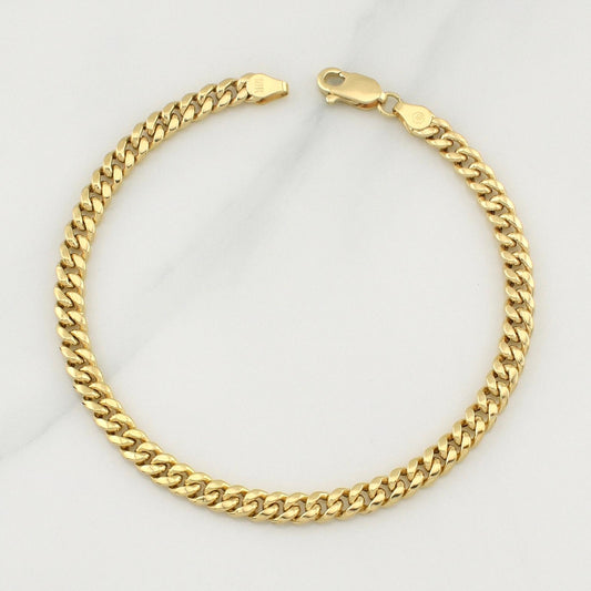 Pulso Cubano 4.9gr / 8 in / 4.65mm Oro Amarillo +3 18K !