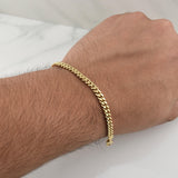 Cuban Links Bracelet 4.25gr / 7 3/4 in / 4.5mm Yellow Gold +3 18K !