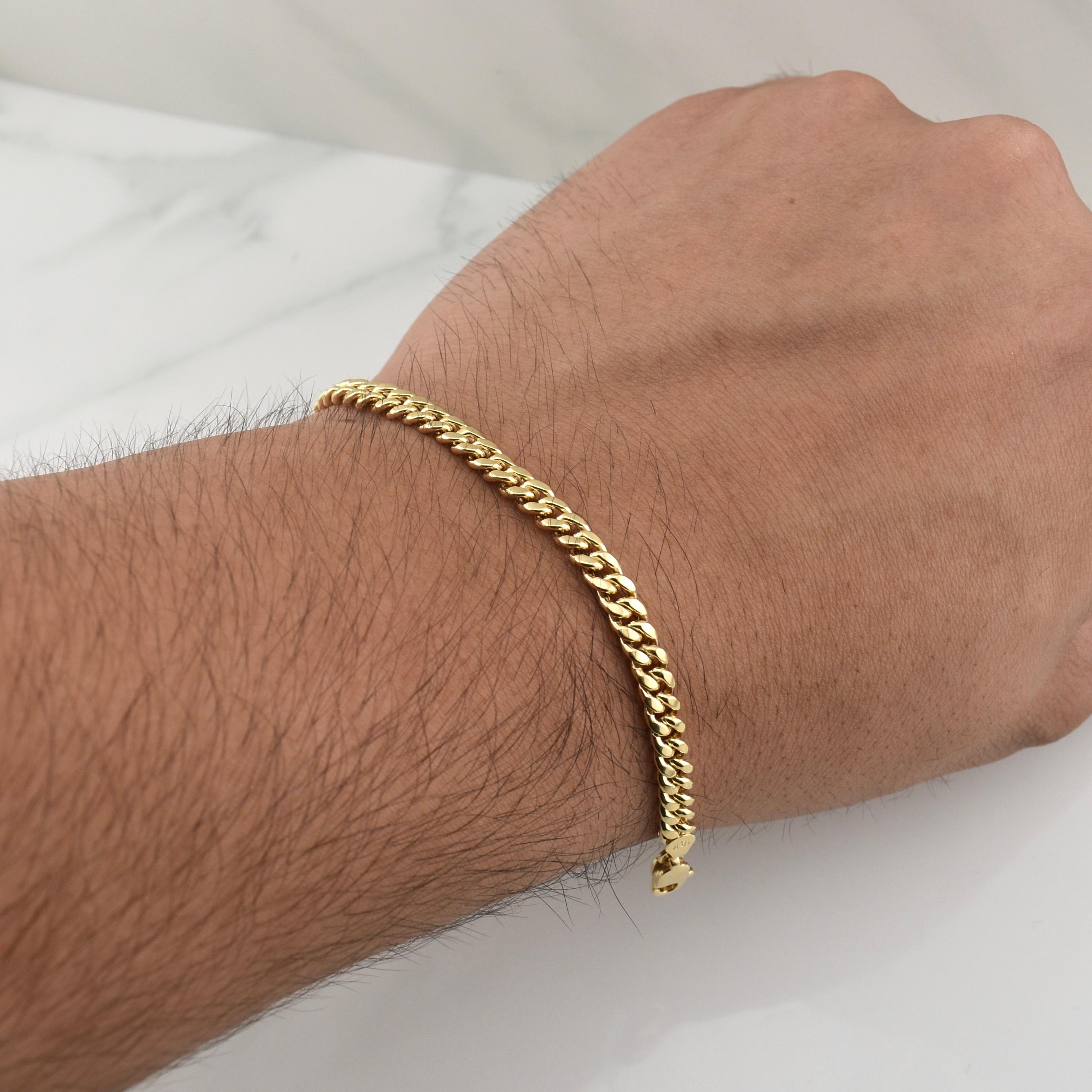 Pulso Cubano 4.8gr / 8 in / 4.65mm Oro Amarillo +3 18K !