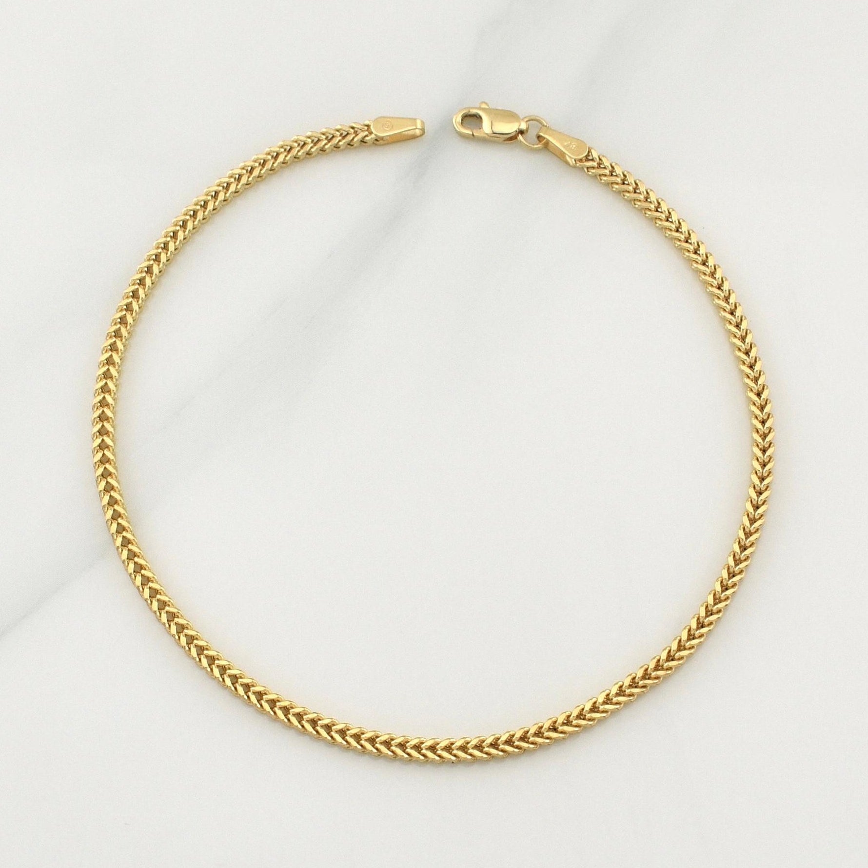 Pulso Franco 2.3gr / 7 in / 2.2mm Oro Amarillo +3 18K !