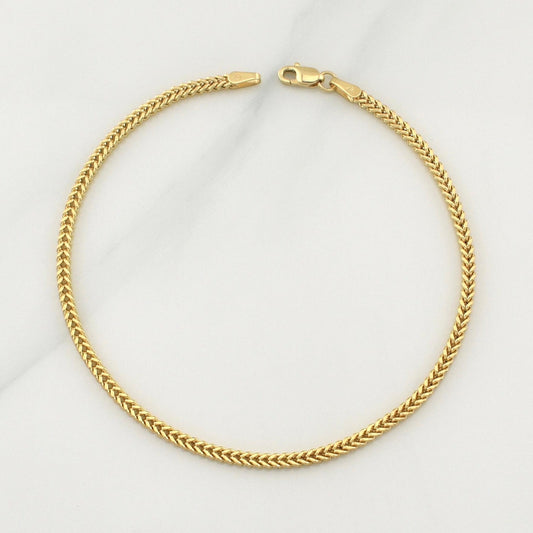 Pulso Franco 2.4gr / 7 in / 2.25mm Oro Amarillo +3 18K !