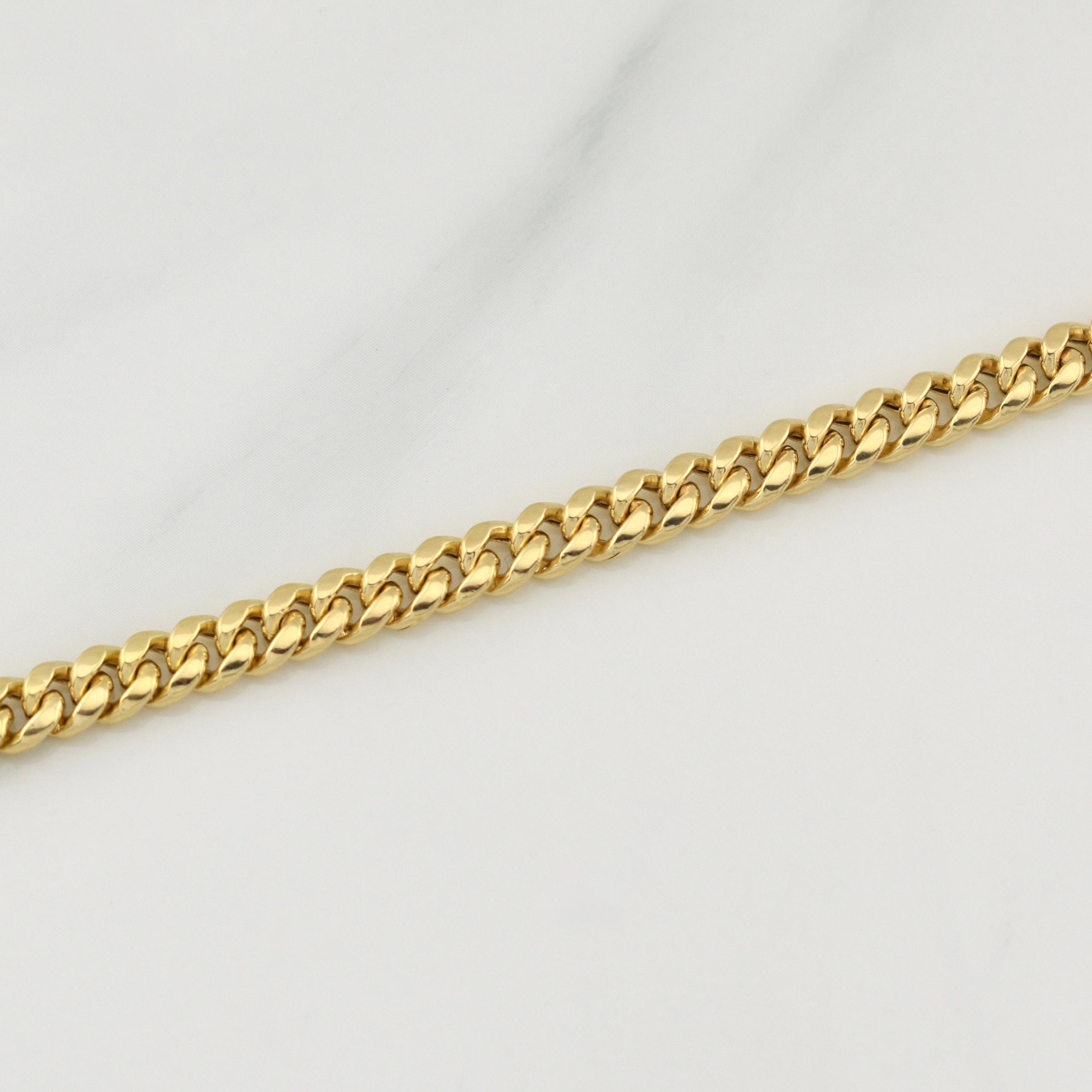 Pulso Cubano 4.3gr / 7 3/4 in / 4.6mm Oro Amarillo +3 18K !