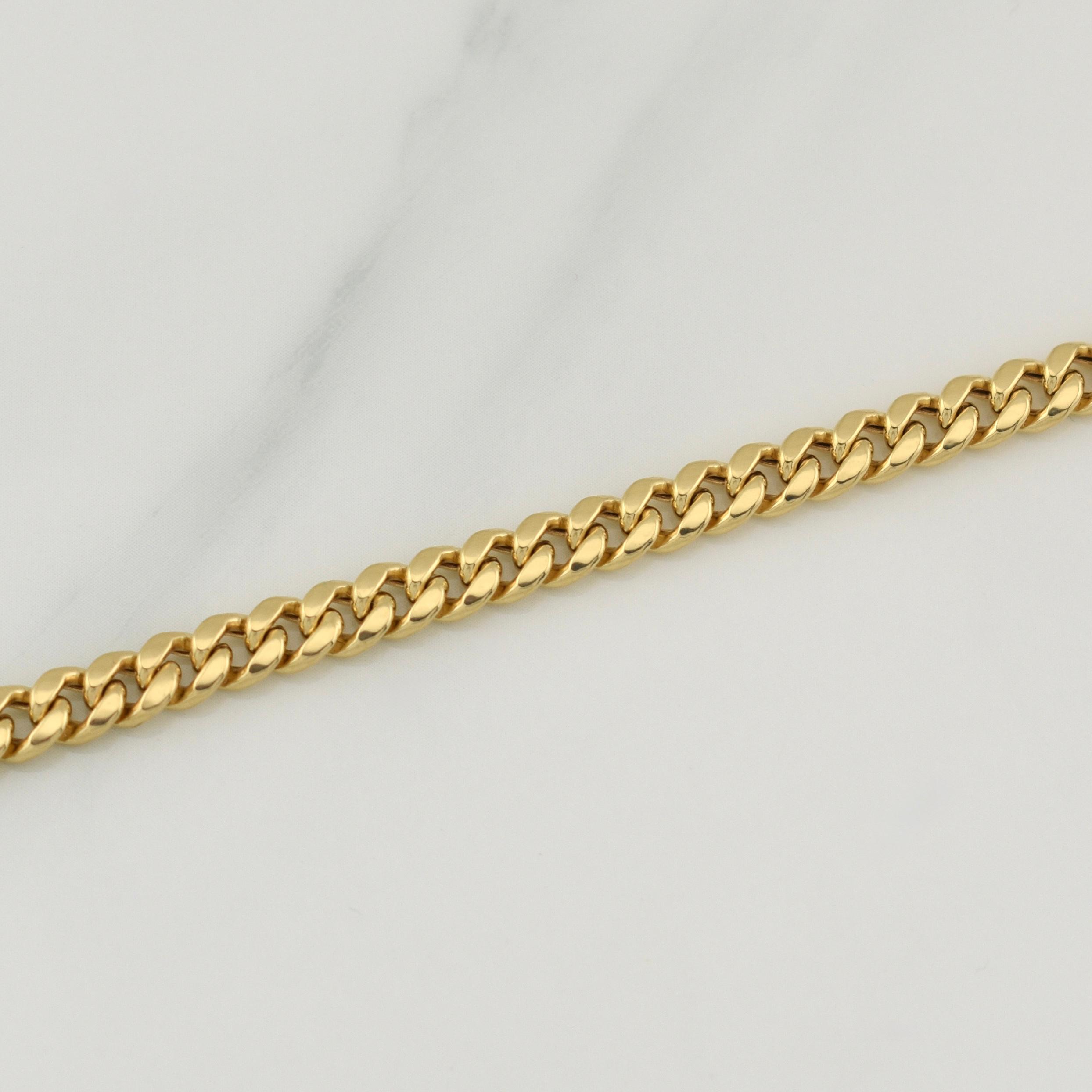 Cadena Cubana 11gr / 24 in / 4.5mm Oro Amarillo +3 18K !