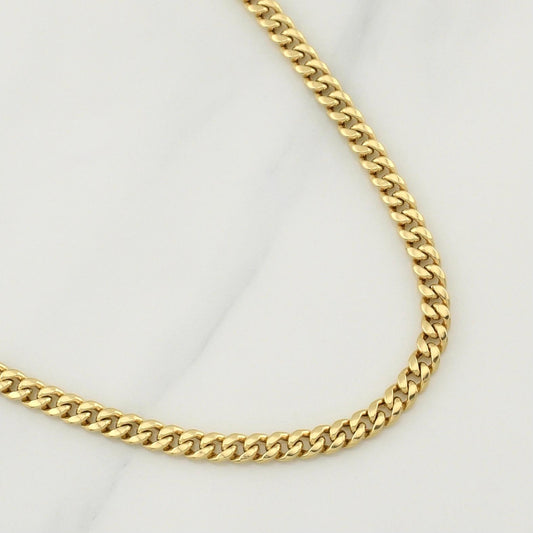 Cadena Cubana 9.4gr / 20 1/4 in / 4.5mm Oro Amarillo +3 18K !