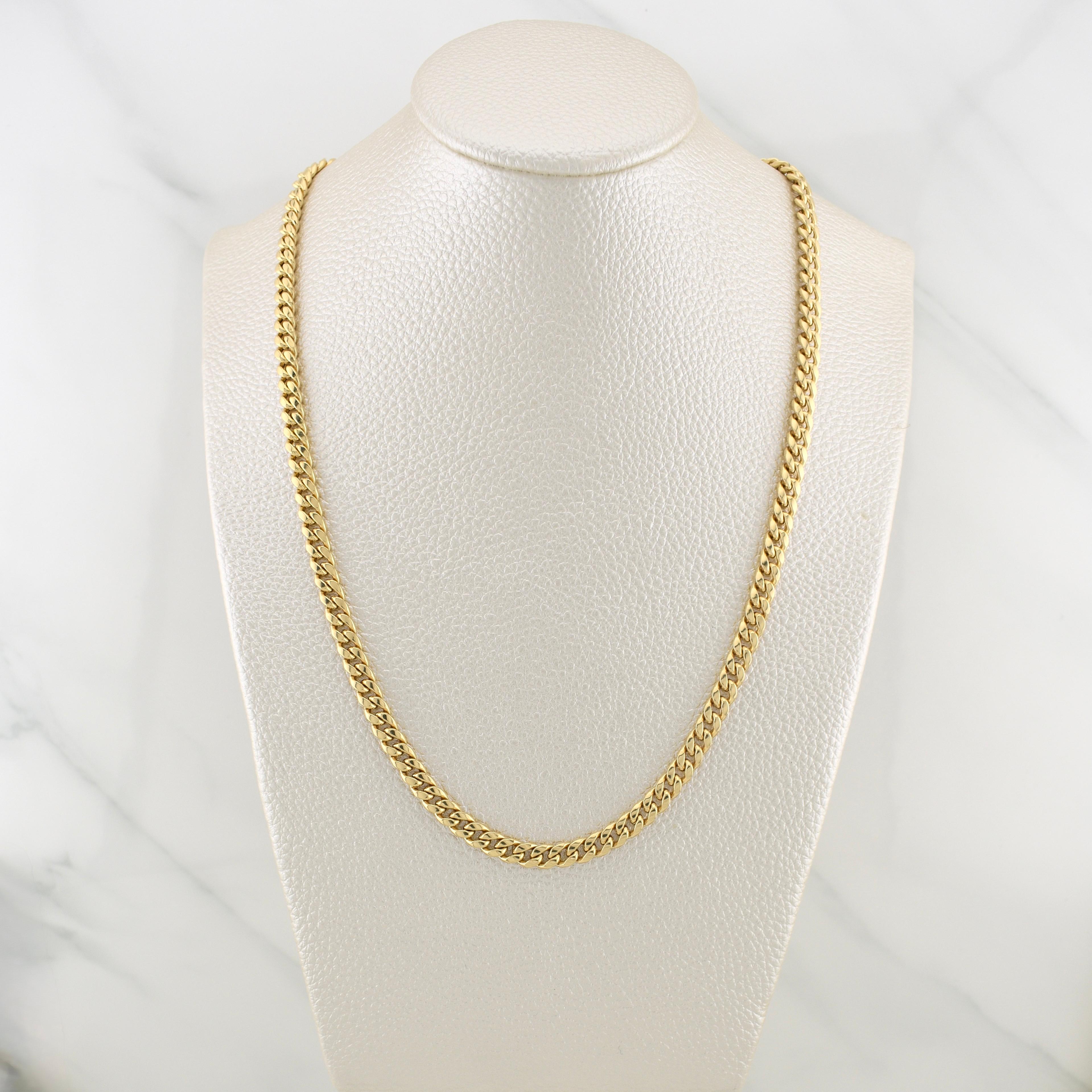 Cadena Cubana 9.4gr / 20 1/4 in / 4.5mm Oro Amarillo +3 18K !