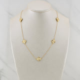 Cadena Trebol Aro Seguido 3.5gr / 17 1/4 in / 0.85mm Oro Amarillo +4 18K !