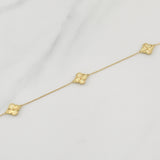 Cadena Trebol Aro Seguido 3.5gr / 17 1/4 in / 0.85mm Oro Amarillo +4 18K !