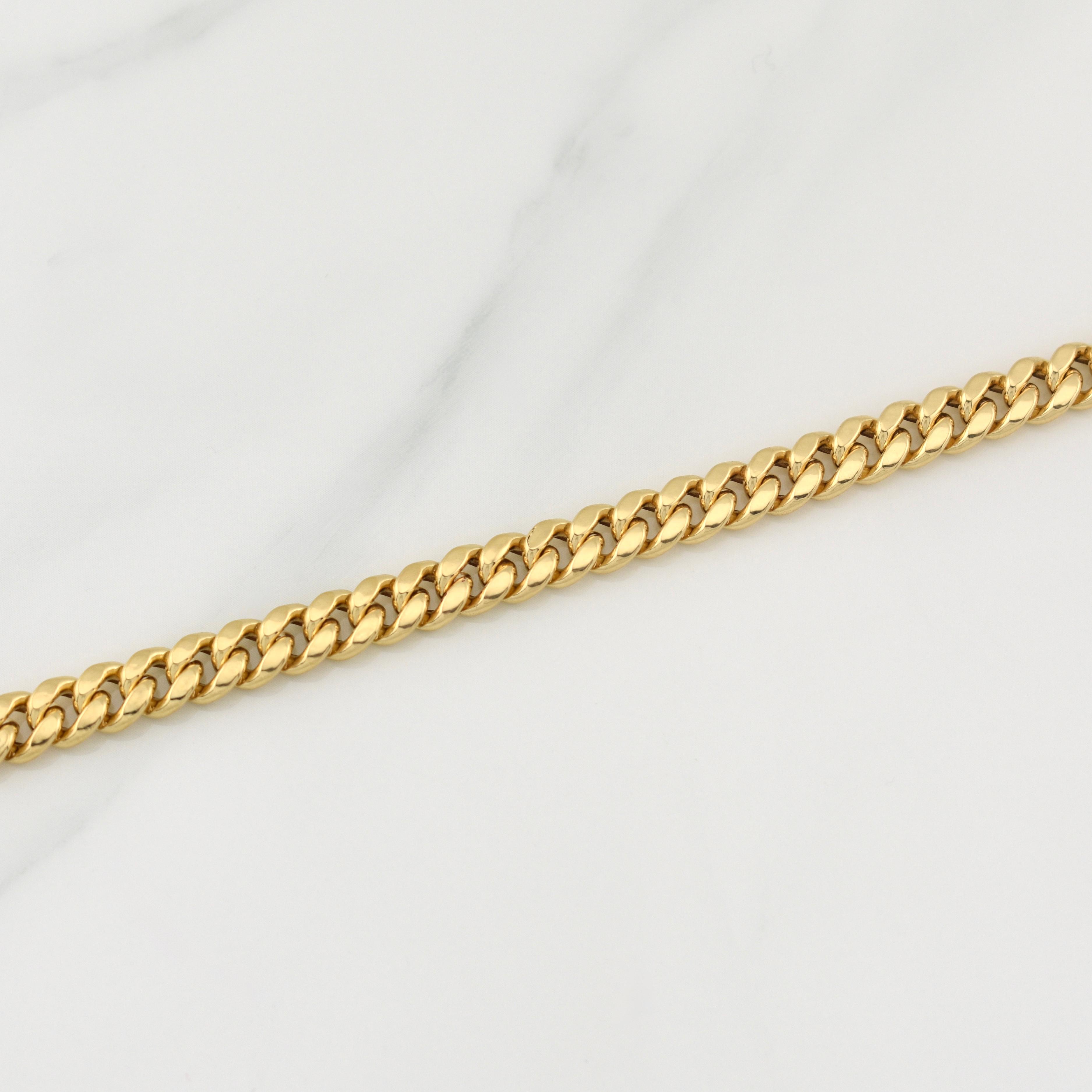 Pulso Cubano 6.20gr / 8 1/2 in / 6.1mm Oro Amarillo +3 18K !