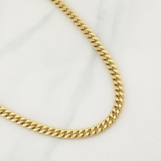 Cadena Cubana 12.95gr / 24 1/2 in / 6.05mm Oro Amarillo +3 18K !