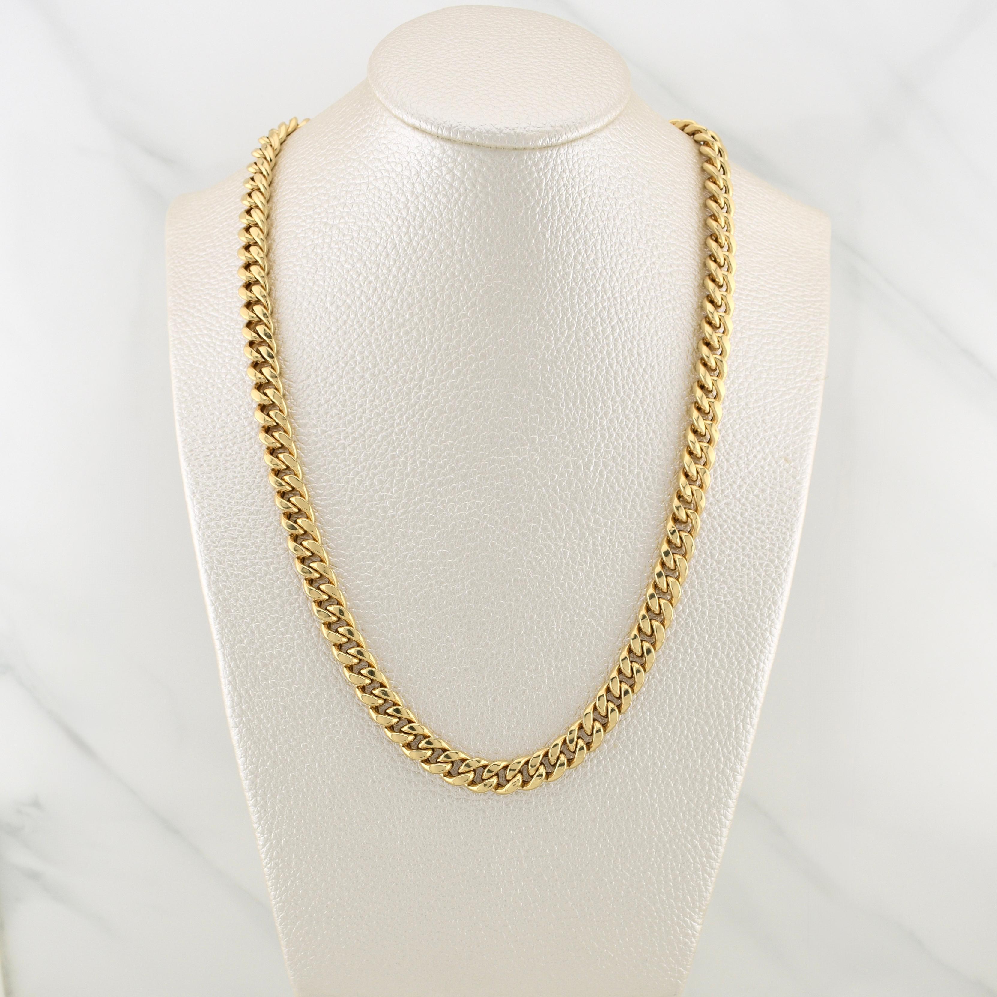 Cadena Cubana 14.8gr / 20 in / 6.7mm Oro Amarillo +3 18K !