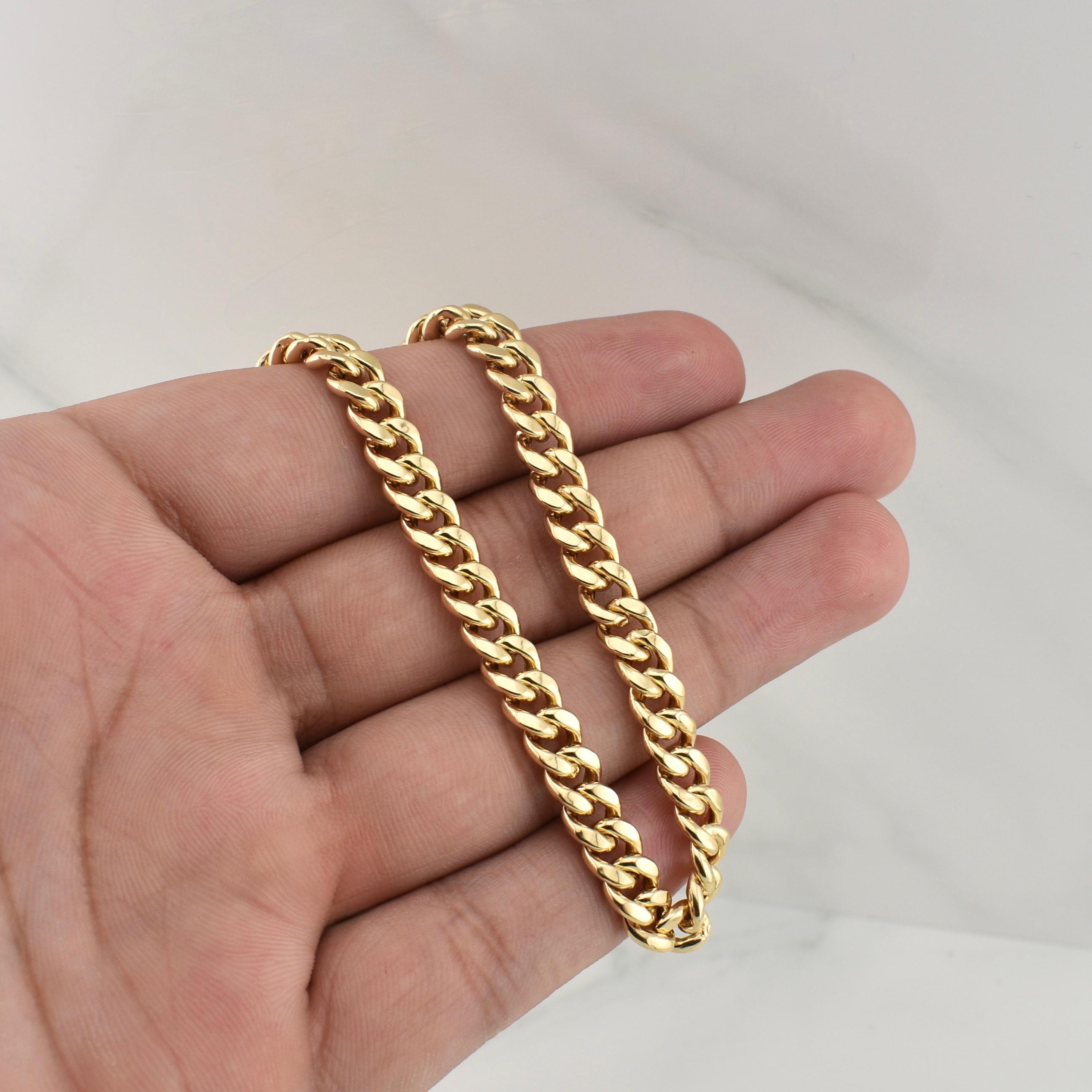 Cadena Cubana 14.8gr / 20 in / 6.7mm Oro Amarillo +3 18K !