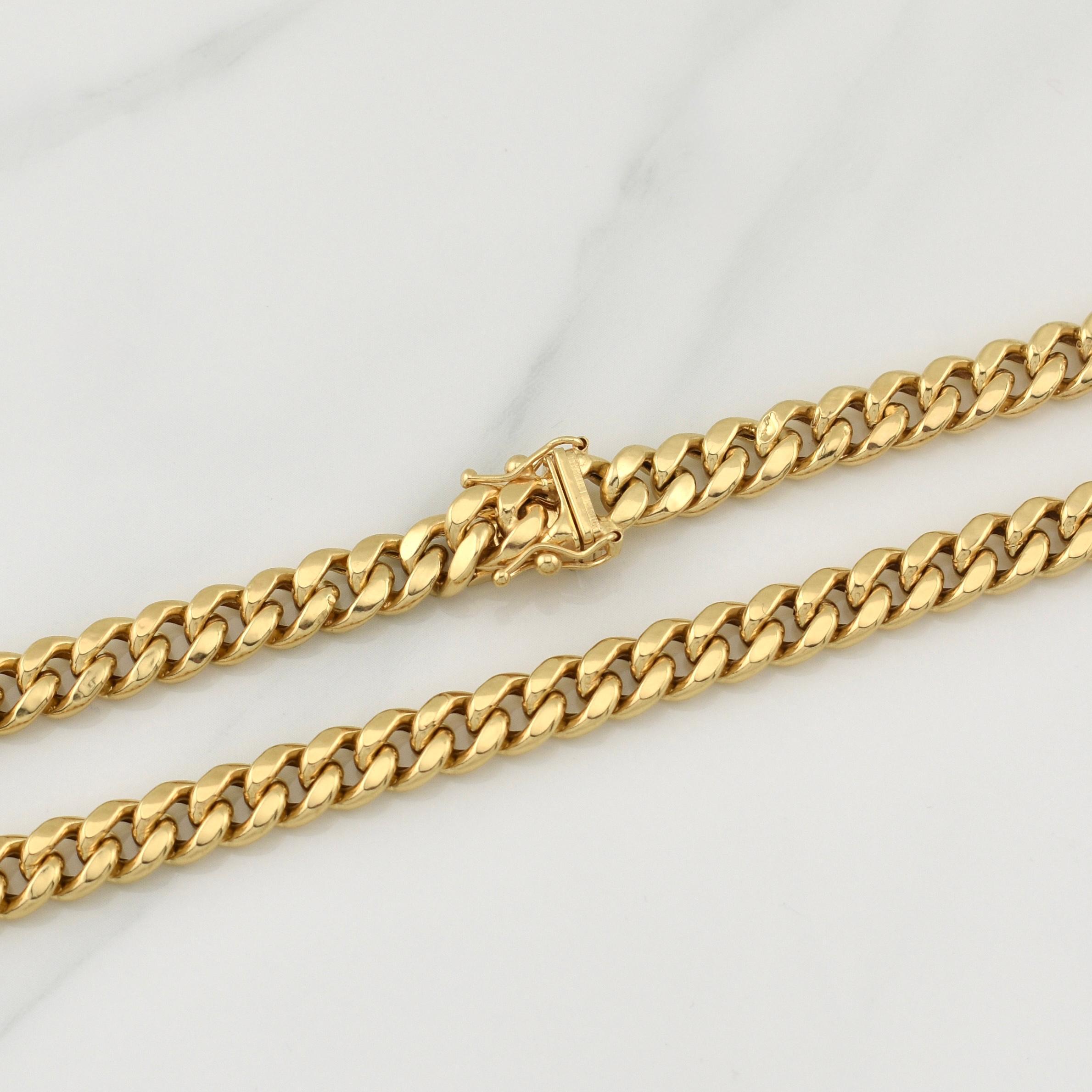 Cadena Cubana 14.8gr / 20 in / 6.7mm Oro Amarillo +3 18K !
