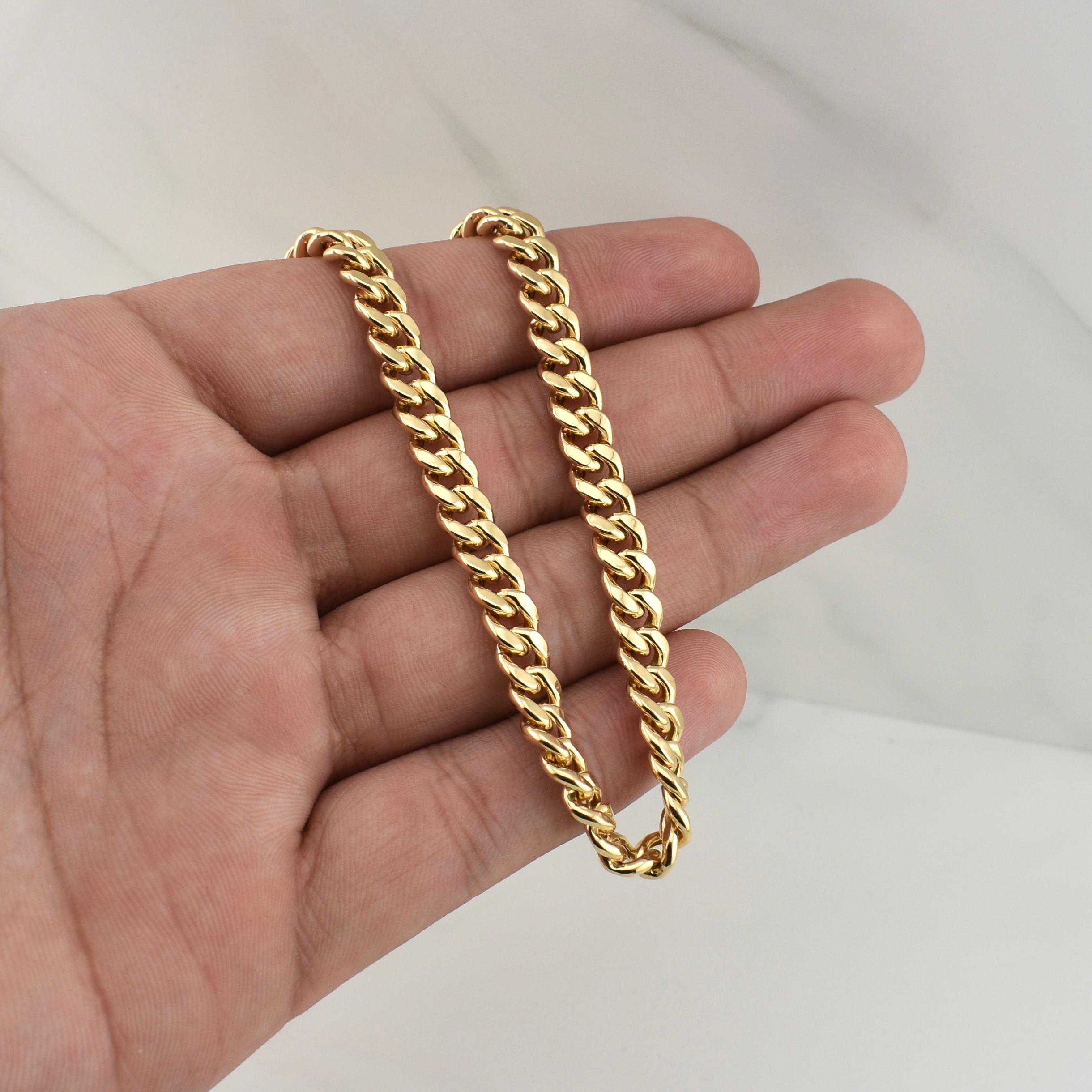 Cadena Cubana 16.9gr / 24 in / 6.7mm Oro Amarillo +3 18K !