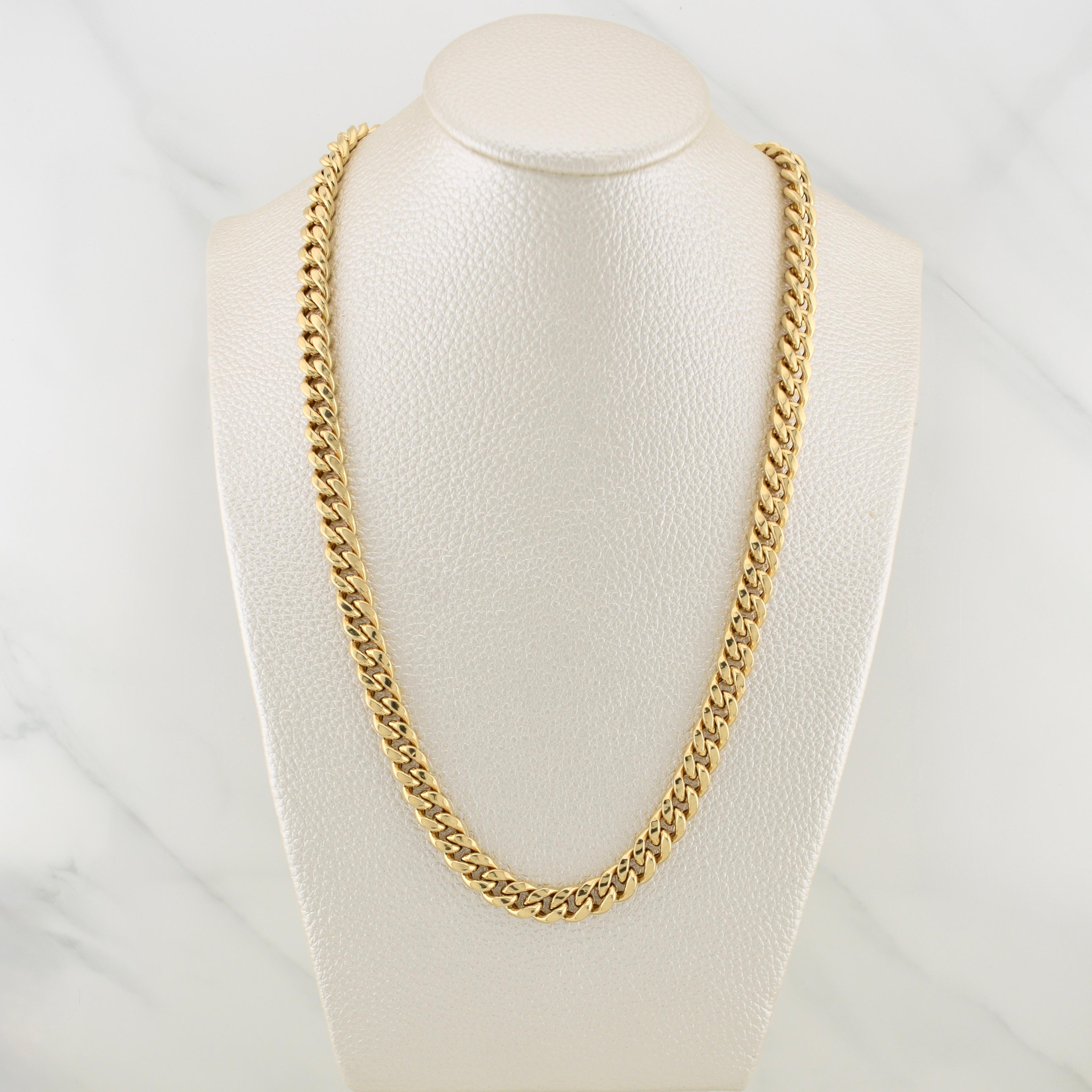 Cadena Cubana 16.9gr / 24 in / 6.7mm Oro Amarillo +3 18K !