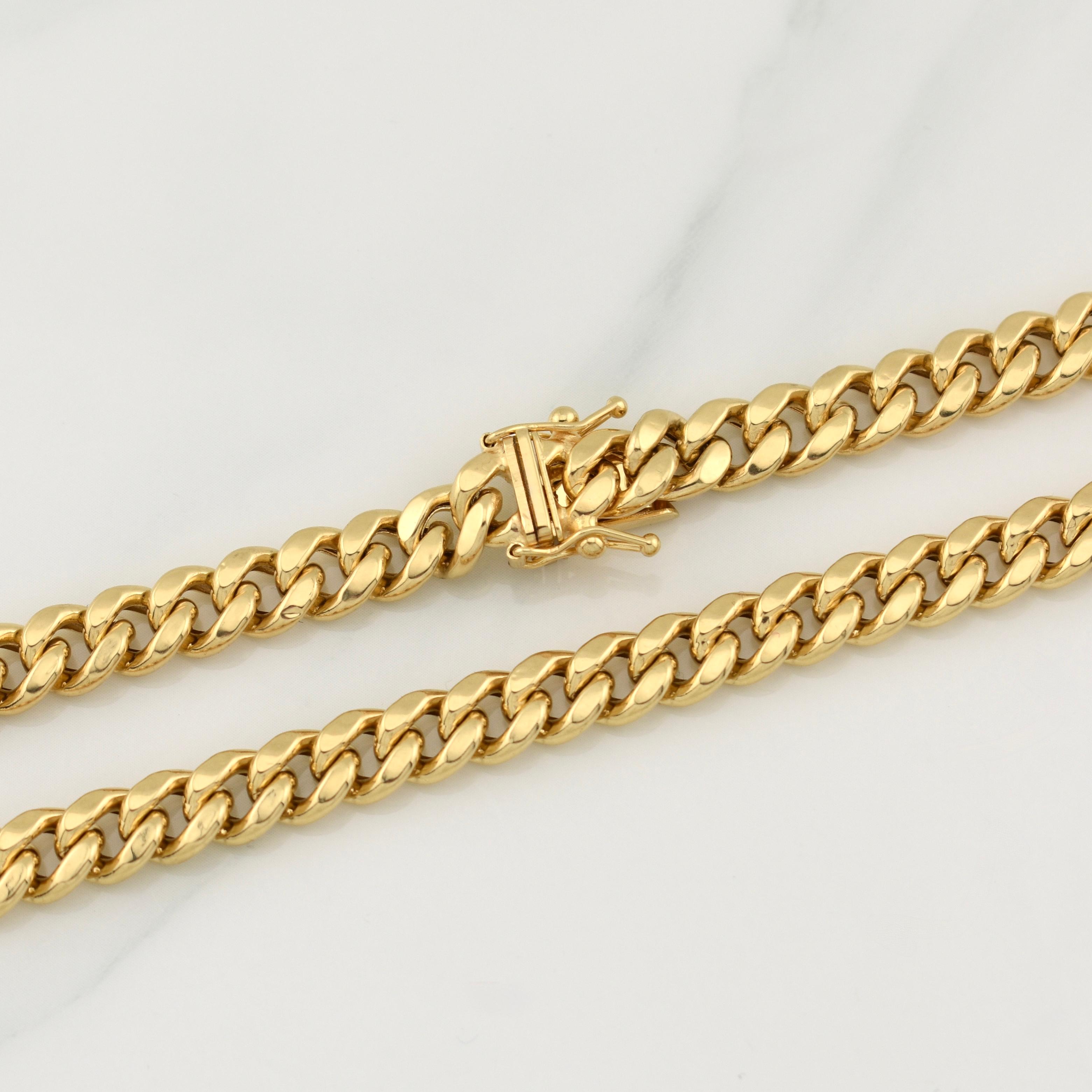 Cadena Cubana 16.9gr / 24 in / 6.7mm Oro Amarillo +3 18K !