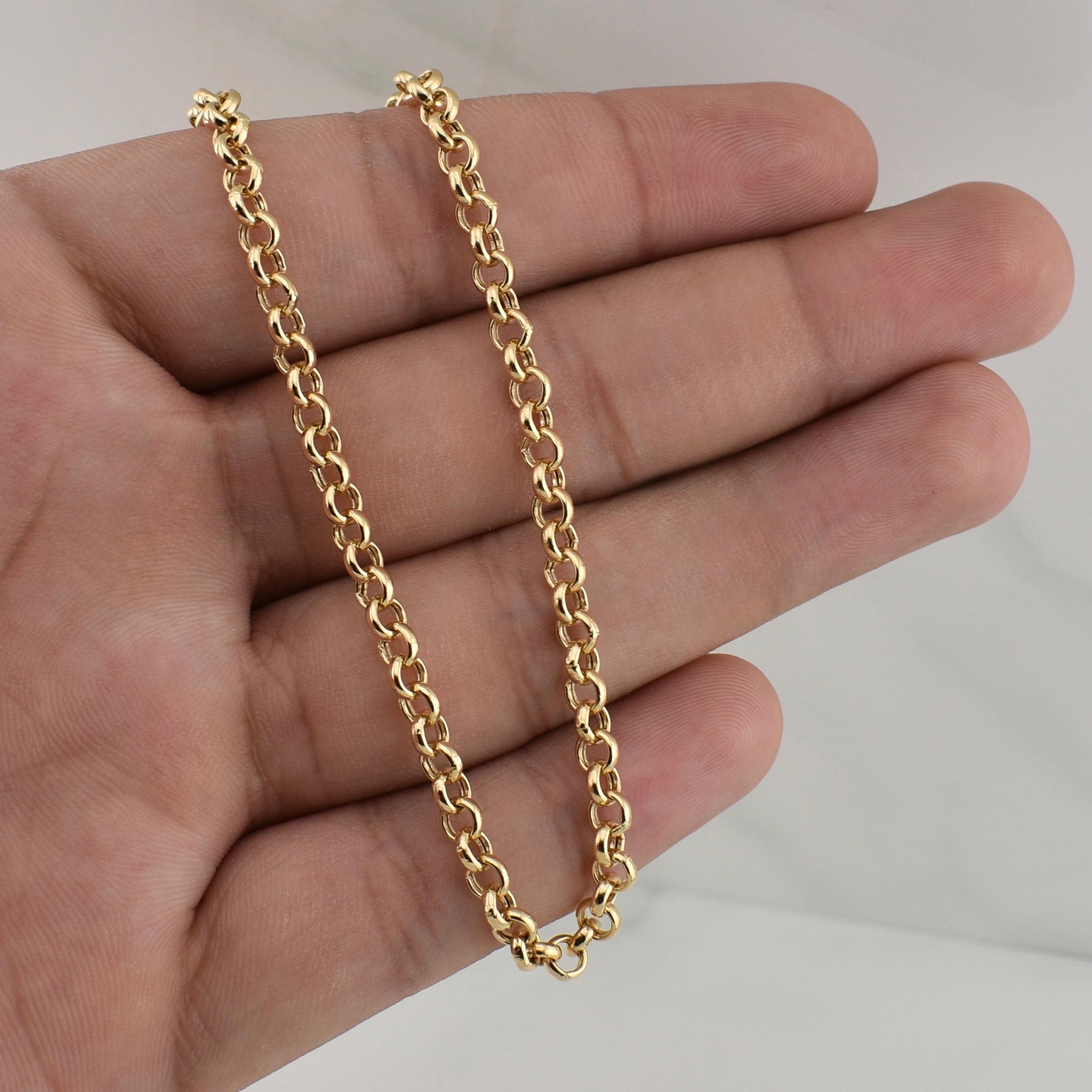 Cadena Roll-On 13.4gr / 24 in / 4.2mm Oro Amarillo +3 18K !