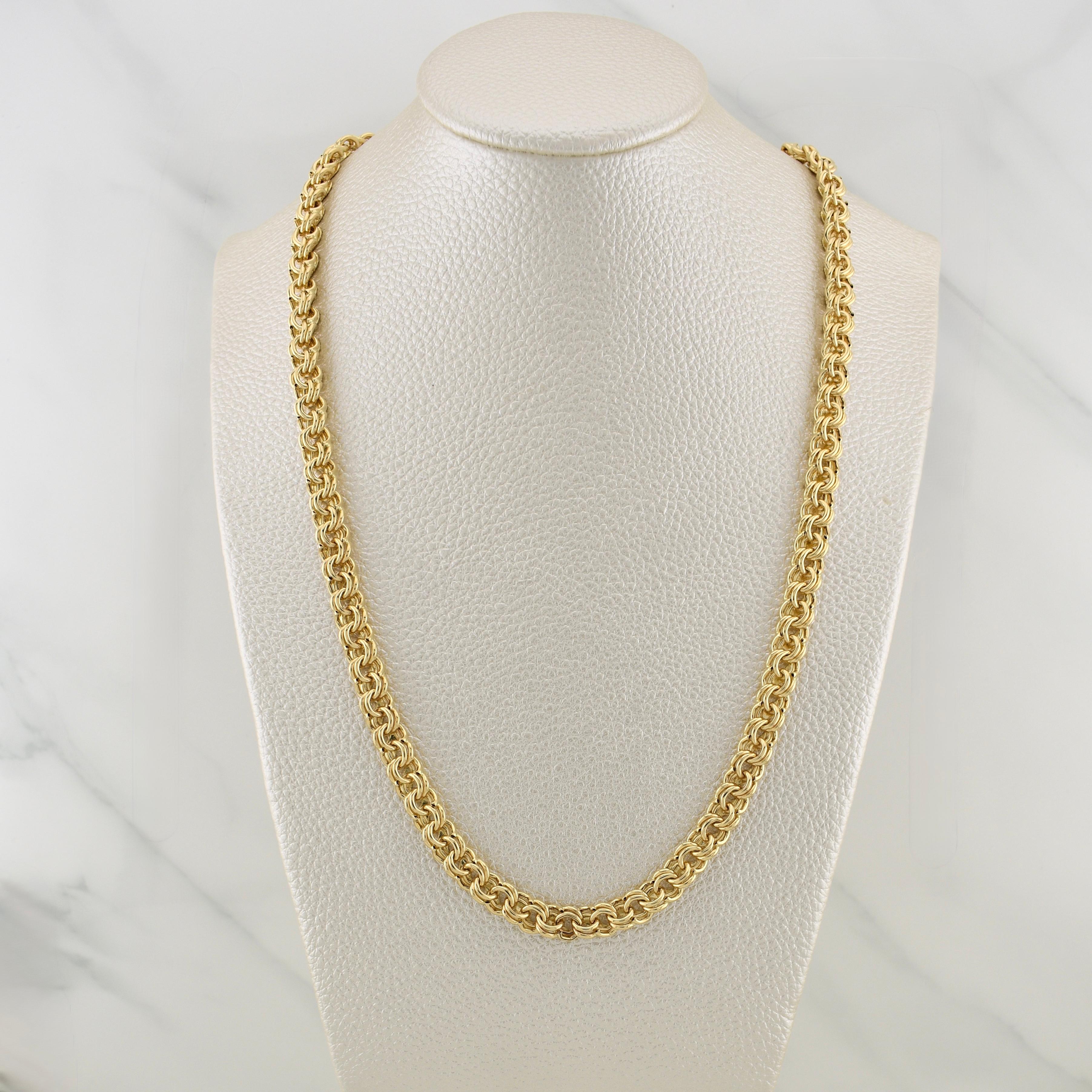 Cadena Garibaldi Doble Faz 34.55gr / 24 in / 6.1mm Oro Amarillo +3 18K !