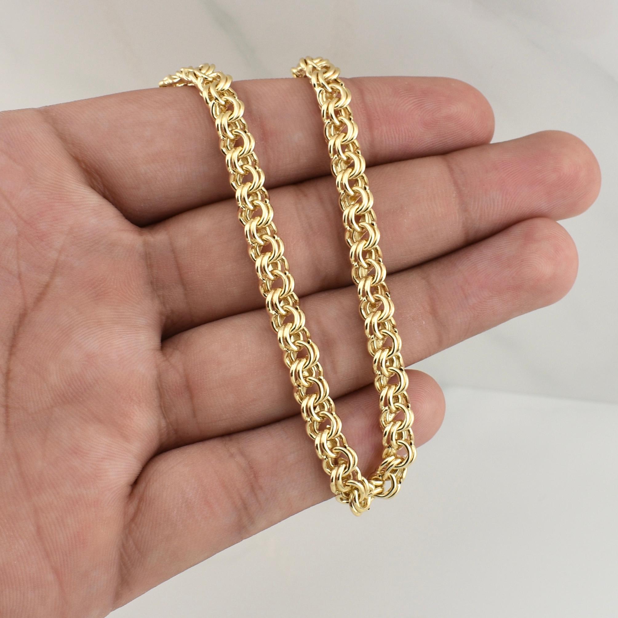 Cadena Garibaldi Doble Faz 34.55gr / 24 in / 6.1mm Oro Amarillo +3 18K !