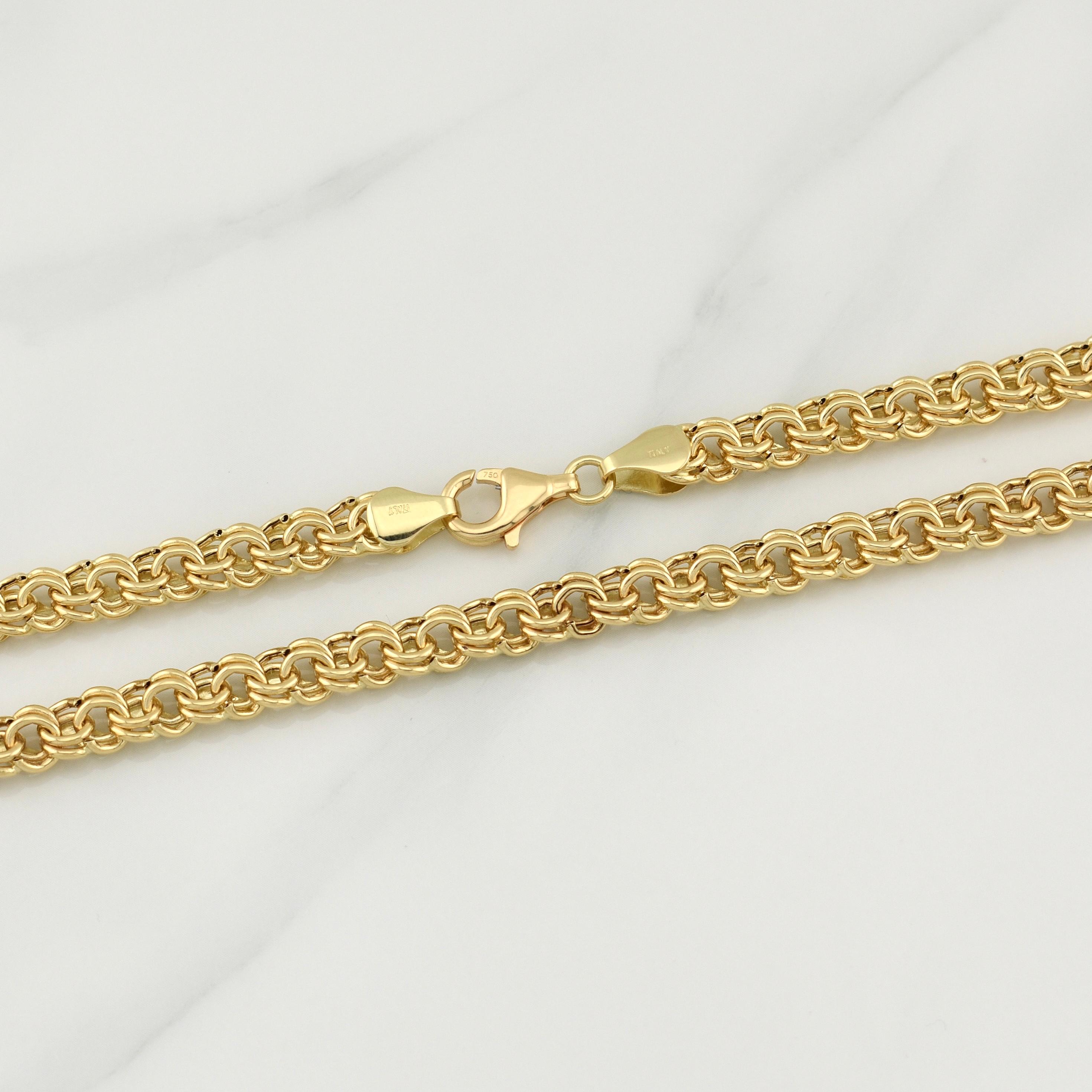 Cadena Garibaldi Doble Faz 34.55gr / 24 in / 6.1mm Oro Amarillo +3 18K !