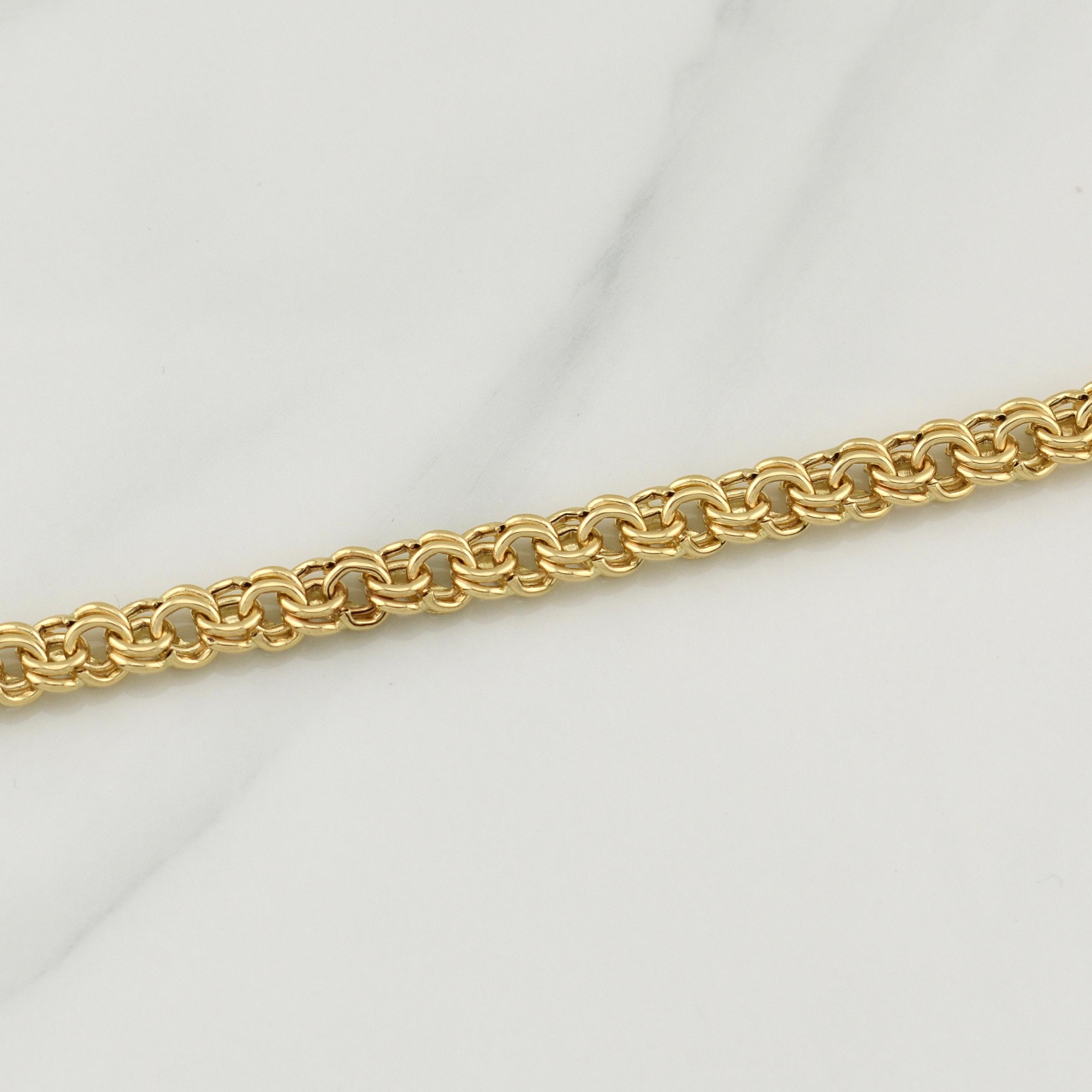 Cadena Garibaldi Doble Faz 34.55gr / 24 in / 6.1mm Oro Amarillo +3 18K !