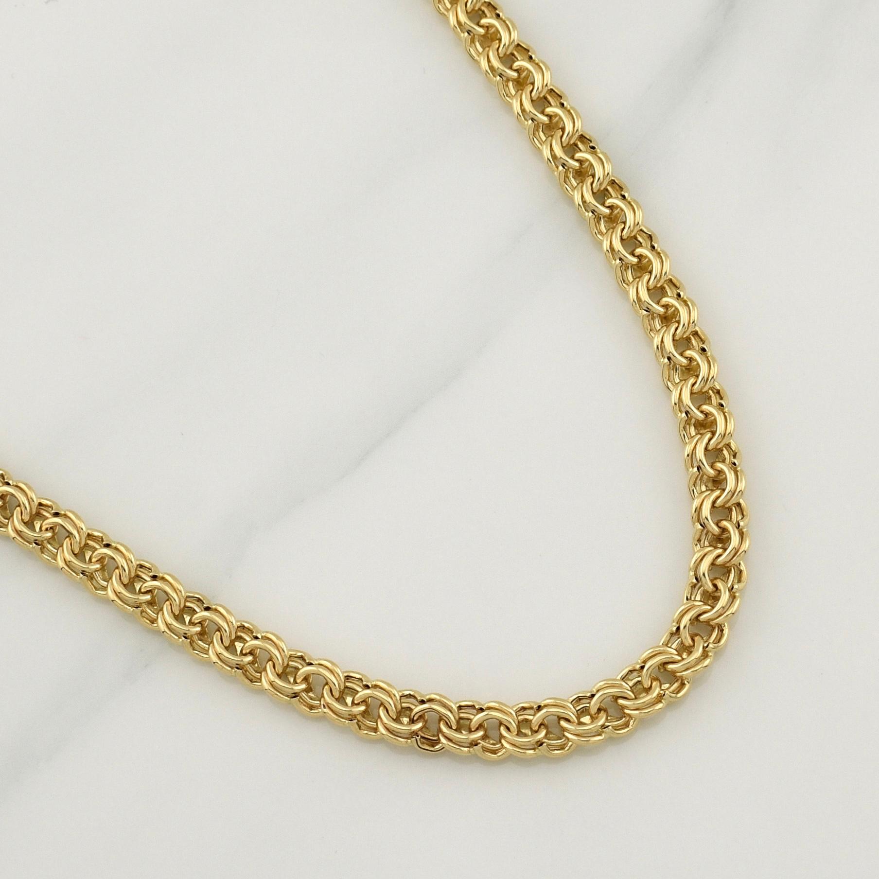 Cadena Garibaldi Doble Faz 34.55gr / 24 in / 6.1mm Oro Amarillo +3 18K !