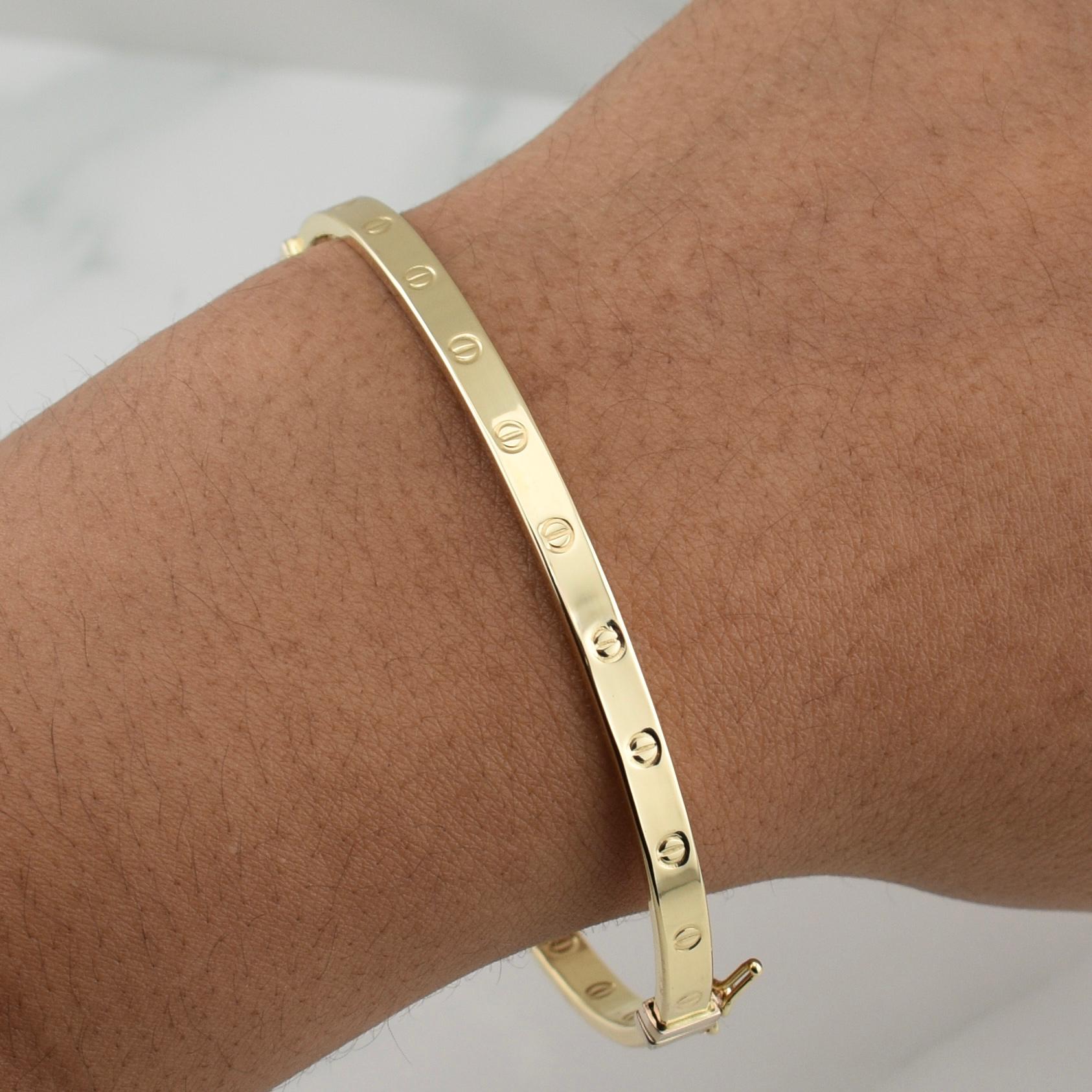 Screw Hoop Bracelet 4.6gr / 7 3/4 in / 3.9mm Yellow Gold +4 18K !