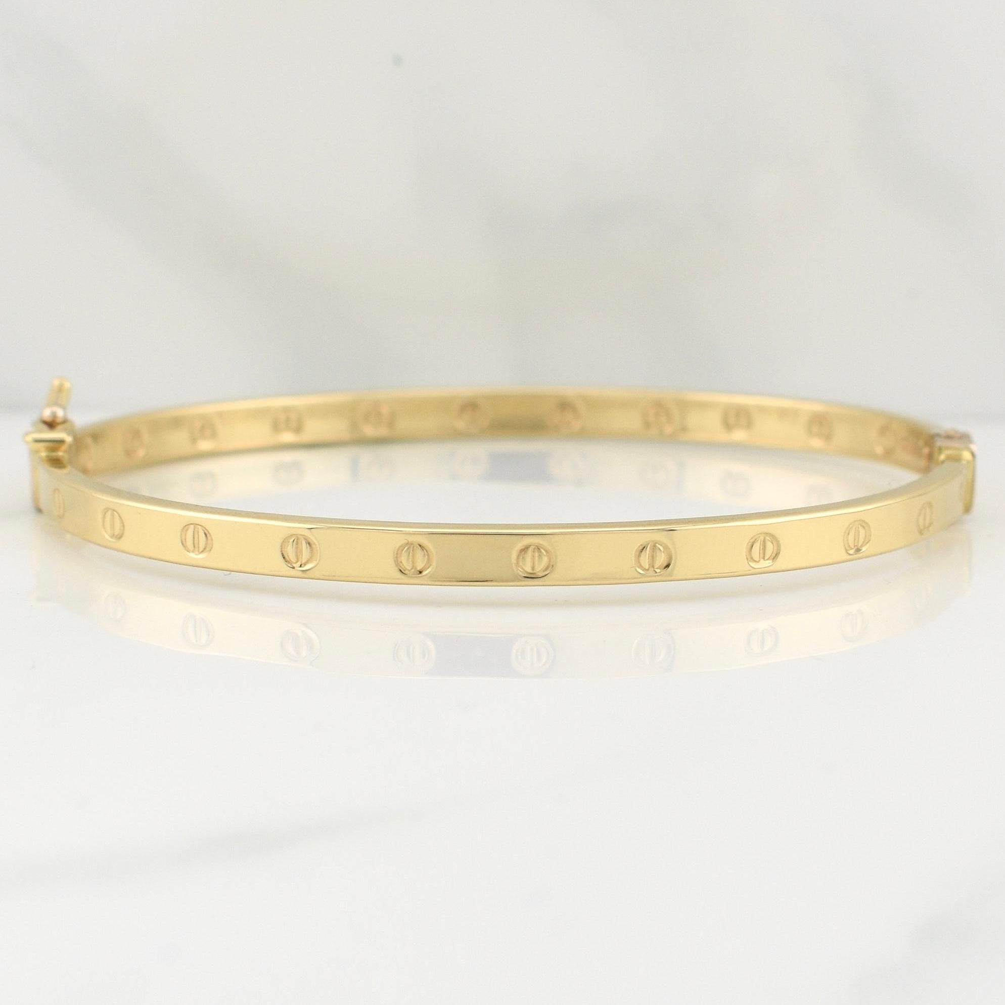 Screw Hoop Bracelet 4.6gr / 7 3/4 in / 3.9mm Yellow Gold +4 18K !