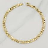 Figaro Bracelet 2.6gr / 8 in / 4.4mm Yellow Gold +1 18K !