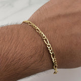 Figaro Bracelet 2.6gr / 8 in / 4.4mm Yellow Gold +1 18K !