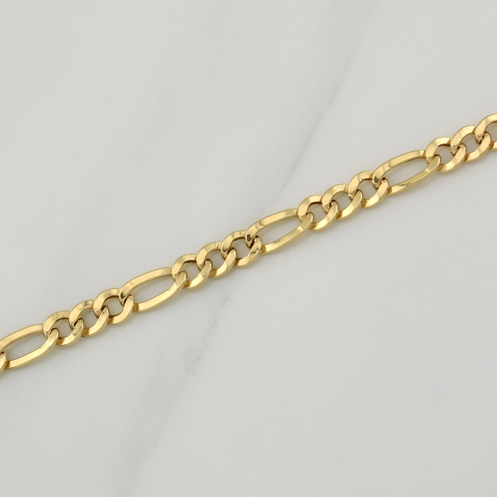Figaro Bracelet 3.8gr / 7 3/4 in / 5.35mm Yellow Gold +1 18K !