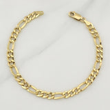 Figaro Bracelet 3.8gr / 7 3/4 in / 5.35mm Yellow Gold +1 18K !