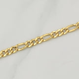 Figaro Bracelet 6.2gr / 8 3/4 in / 6.5mm Yellow Gold +1 18K !