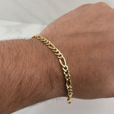 Figaro Bracelet 6.1gr / 8 3/4 in / 6.45mm Yellow Gold +1 18K !